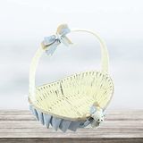 SüSLe Bebek ve Parti Saplı Oval Kumaş Sepet, 36 cm, Orta Boy, Gri
