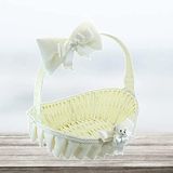 SüSLe Bebek ve Parti Saplı Oval Kumaş Sepet, 36 cm, Orta Boy, Krem