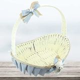 SüSLe Bebek ve Parti Saplı Oval Kumaş Sepet, 41 cm, Büyük Boy, Gri