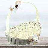 SüSLe Bebek ve Parti Saplı Oval Kumaş Sepet, 41 cm, Büyük Boy, Taş Rengi