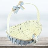 SüSLe Bebek ve Parti Saplı Oval Kumaş Süslü Sepet, 41 Cm, Büyük Boy, Gri Çok Renkli