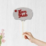 SüSLe Bebek ve Parti Team Bride Konuşma Balonu Çubuğu - Gümüş & Kırmızı