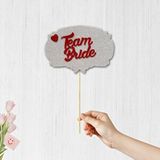 SüSLe Bebek ve Parti Team Bride Konuşma Balonu Çubuğu - Gümüş ve Kırmızı Çok Renkli