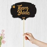 SüSLe Bebek ve Parti Team Bride Konuşma Balonu Çubuğu - Siyah ve Altın