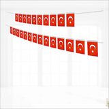 SüSLe Bebek ve Parti Türk Bayrağı 5,00 mt İpe Sıralı, 11 cm x 20 cm. - 40'lı