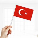 SüSLe Bebek ve Parti Türk Bayrağı Sopalı, 18cm X 12cm - 10 Adet Çok Renkli