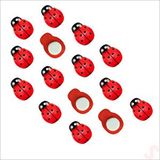 SüSLe Bebek ve Parti Uğur Böceği Ahşap Sticker, 1,5cm X 1,2cm X 15 Adet - Kırmızı