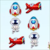 SüSLe Bebek ve Parti Uzay Temalı 35 Cm X 6 Adetli Folyo Balon Seti
