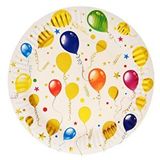 SüSLe Bebek ve Parti Varak Baskılı, Uçan Balonlar Karton Tabak, 23 Cm - 8 Adet Çok Renkli