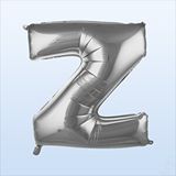 SüSLe Bebek ve Parti Z Harf Gümüş Folyo Balon - 76 Cm Çok Renkli