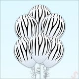 SüSLe Bebek ve Parti Zebra Baskılı Beyaz Balon, 30cm X 6 Adet