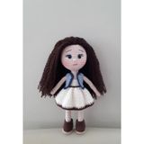 Süslü Kız Bebek Amigurumi Organik Oyuncak