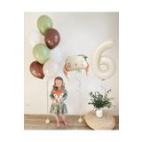Süslü Tavşan Folyo Balon Zincir Seti Doğum Günü Retro Balon Seti, 6