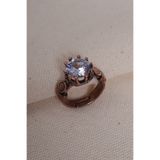 Süspüs Accessories Beyaz Taşlı Otantik Saf Bakır Yüzük