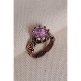 Süspüs Accessories Pembe Taşlı Otantik Saf Bakır Yüzük