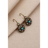 Süspüs Accessories TURKUAZ TAŞ DETAYLI OTANTİK KÜPE