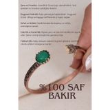 Süspüs Accessories Yeşil Aventurin Taşlı Saf Bakır Otantik Bilezik (Doğal Taş)