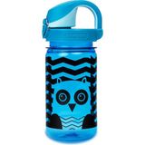 Sustain Tritan Çocuklar Için Su Şişesi, Bpa Içermez,%50 Plastik Atık Malzeme, Sızdırmaz, Uzun Ömürlü, Bpa Içermez, Karabina Dostu, Tekrar Kullanılabilir, 340 Ml, Mavi Baykuş - Çok Renkli