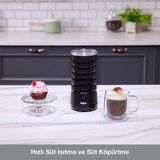 Süt Köpürtücü ve Isıtıcı, Siyah, Pratik ve Şık Tasarım - Ahşap