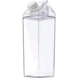 Süt Kutu Tasarımlı Su Kahve Içecek Şişesi | Cam Değildir | Kahve ve Sunum Bardağı ve Matarası 500-600ML - 0 Siyah - Option-1