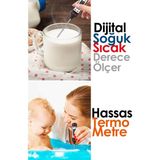 Süt Mama Yoğurt Çorba Mayalama Et Barbekü Mutfak Gıda Hassas Yemek Termometresi Dijital Ekran Pilli - Ahşap