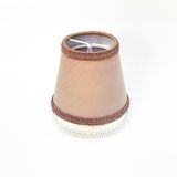 Sutaşı İşlemeli Mini Boy Maşalı Avize Abajur Başlığı Mum ampul üstüne takılır 14cm (Açık Kahve)