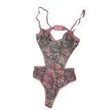 Sutjen Transparan Dantelli Bodysuit - Şık, Rahat ve Seksi İç Giyim -Pembe, Turkuaz, Sarı, Siyah, Bordo ve Ekru Kadınlar İçin Özel Tasarım (Pembe, 90)
