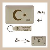 Sütlü Kahve, Ayyıldız Motifli, Isme Özel Cüzdan & Anahtarlık Set, Tarihinden Gurur Duyanlara