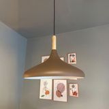 Sütlü Kahve Champion Ahşap Tekli Avize Sarkıt Salon Mutfak Cafe Butik Lamba Aydınlatma Avizeler - Kahverengi