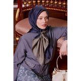 Sütlü Kahve Çift Taraflı Twill İpek Eşarp