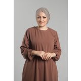 Sütlü Kahve Pratik Hazır Geçmeli Tesettür Bone Sandy Büzgülü Salaş 2119_26