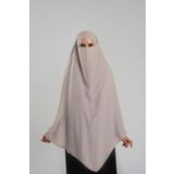 Sütlü Kahve Pratik Hazır Geçmeli Tesettür Eşarp Krep Bağcıklı Sufle Hijab 2313 26