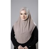 Sütlü Kahve Pratik Hazır Geçmeli Tesettür Eşarp Sandy Kumaş Düz Hijab 2308_26