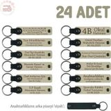 Sütlü Kahve & Siyah, Kırk Uçurma Kutlaması İçin Bebeğin İsmine Özel, 24'lü, Hatıra Anahtarlık Set