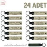 Sütlü Kahve & Yeşil, Kırk Uçurma Kutlaması İçin Bebeğin İsmine Özel, 24'lü, Hatıra Anahtarlık Set