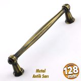 Sütun Eskitme Antik Sarı 128 Mm Metal Mobilya Mutfak Çekmece Dolap Dolabı Kulpu Kulbu Kulpları