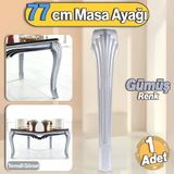 Sütun Masa Dresuar Ayağı 77 Cm Plastik Ayak Gümüş Gri Mutfak Yemek Masası Mobilya Ayakları Gümüş