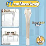 Sütun Masa Dresuar Ayağı 77 Cm Plastik Ayak Krem Altın Mutfak Yemek Masası Mobilya Ayakları Gold