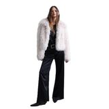 Suud Collection Ekru Suzie Suni Kürk Ceket, Ekru