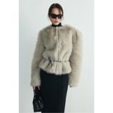 Suud Collection Lexi Suni Kürk Ceket, 34, 418136784, Gri, Kadın