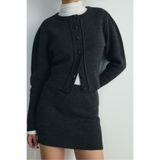Suud Collection Lucy Triko Mini Etek, 36, 418136750, Füme, Kadın