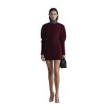 Suud Collection Lucy Triko Mini Etek, 40, 418136750, Bordo, Kadın