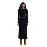 SUUD Collection Mina Maxi Etek, 34, 418135992, Siyah, Kadın