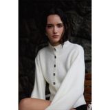 Suud Collection Mindy Balon Kol Triko Hırka, 36, 418136822, Ekru, Kadın
