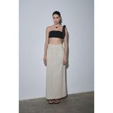 Suud Collection Natürel Marie Maxi Keten Etek - Krem - 38