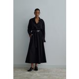 Suud Collection Siyah Day Poplin Kloş Etek