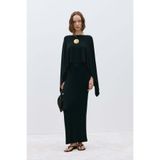 Suud Collection Siyah Rae Penye Pelerin