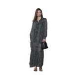 Suud Collection Yeşil Demi Desenli Bohem Elbise, Yeşil