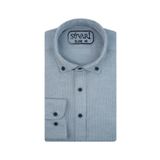 Süvari 1799879 Slim Fit Armür Desenli Açık Mavi Erkek Gömlek