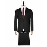 Süvari 6 Drop Slim Fit Siyah Yeleksiz Düz Takım Elbise